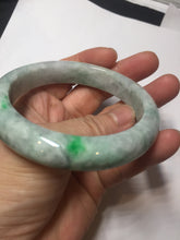 Load image into Gallery viewer, 58mm certified 100% natural type A sunny green/purple/white/gray jadeite jade bangle PJ69-2986