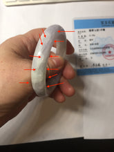 Load image into Gallery viewer, 49.7mm certified 100% natural Type A sunny green/purple jadeite jade bangle BH116-1950