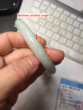 Load image into Gallery viewer, 57.8mm certified 100% natural type A dark green white with green floating flowers jadeite bangle PH147-5857