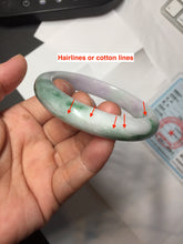 Load image into Gallery viewer, 55.5mm Certified 100% natural Type A sunny Green & Light Purple(春带彩) jadeite jade bangle PH247-0509