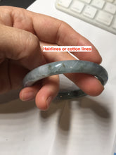 Load image into Gallery viewer, 55mm Certified Type A 100% Natural icy watery dark green/purple/gray round cut Jadeite bangle AA132-6931