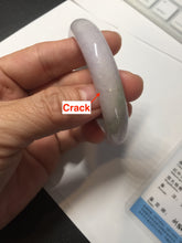 Load image into Gallery viewer, 54.5mm certified Type A 100% Natural sunny green purple white Jadeite Jade bangle BQ73-4931