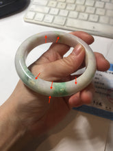 Load image into Gallery viewer, 59.5mm 100% Natural type A sunny green purple white Jadeite Jade bangle PE46-5504