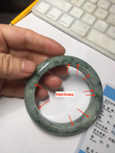 Load image into Gallery viewer, 56mm certified Type A 100% Natural dark green gray Jadeite Jade bangle BS112-6647