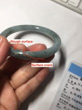 Load image into Gallery viewer, 55.5mm Certified Type A 100% Natural dark green/purple/gray round cut Jadeite bangle AA127-6935