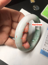 Load image into Gallery viewer, 56.7mm certified 100% natural type A sunny green/white jadeite jade bangle BK71-5217