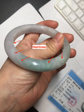 Load image into Gallery viewer, 60.4mm certified Type A 100% Natural icy watery light green/purple Jadeite Jade bangle BF145-9528