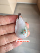 Load image into Gallery viewer, 100% natural type A icy watery light purple green blessed melon(福瓜) Jadeite Jade pendant AX144