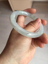 Load image into Gallery viewer, 54.7mm 100% natural type A icy watery light green/brown/black seaweed round cut jadeite jade bangle Q140-5253