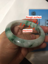 Load image into Gallery viewer, 53.7mm Certified 100% natural Type A sunny green purple jadeite jade bangle BQ35-4145