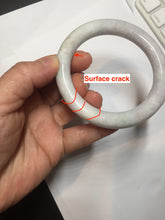 Load image into Gallery viewer, 58.3mm certified 100% natural light green/white/purple/red chubby round cut jadeite jade bangle BS36-(5567)