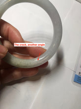Load image into Gallery viewer, 54.6mm certified 100% natural Type A light gray white purple round cut jadeite jade bangle AA120-4902