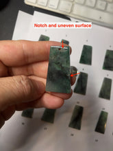 Load image into Gallery viewer, 100% Natural Type A Sunny Green Dark Green Black Gray Misty Mountain Forest Jadeite Jade Safe and Sound Pendant Group BS121