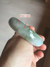 Load image into Gallery viewer, 57.5mm Certified 100% natural Type A dark green white gray chubby jadeite jade bangle AD118-2998