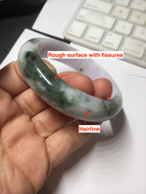 Load image into Gallery viewer, 55.2mm certified 100% natural Type A watermelon-rind green light purple Base jadeite bangle PA184-4754