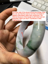 Load image into Gallery viewer, 57.7mm certified 100% natural Type A light green yellow purple(FU LOU SHOU) chubby jadeite jade bangle PA191-4761