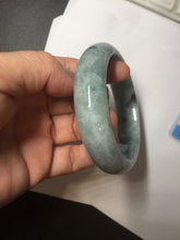Load image into Gallery viewer, 58mm certified Type A 100% Natural light green gray chubby Jadeite Jade bangle BS115-6636