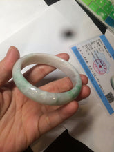 Load image into Gallery viewer, 51.5mm Certified Type A 100% Natural sunny green oval Jadeite Jade bangle AZ131-4139