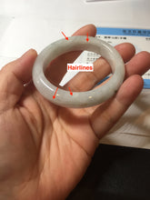 Load image into Gallery viewer, 46mm Certified Type A 100% Natural icy watery light green white clear Jadeite Jade bangle BS88-6685