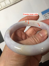 Load image into Gallery viewer, 56mm certified 100% Natural type A light purple white Jadeite Jade bangle PH192-8254