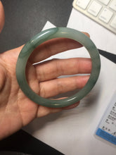 Load image into Gallery viewer, 59.8mm Certified Type A 100% Natural oily dark green(老油青) gray black round cut Jadeite Jade bangle BH110-0696