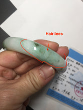 Load image into Gallery viewer, 57mm certified 100% natural type A sunny green/purple/yellow jadeite jade bangle BN101-7704