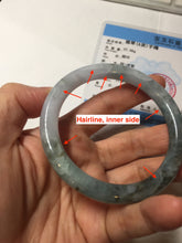 Load image into Gallery viewer, 56.5mm Certified Type A 100% Natural dark green/purple/white round cut Jadeite bangle AA126-6943