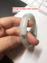 Load image into Gallery viewer, 55.5mm Certified type A 100% Natural light green with green flying flowers Jadeite bangle D131-4024