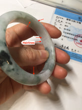 Load image into Gallery viewer, 52.5 mm Certified Type A 100% Natural green white Jadeite Jade bangle PA216-3889