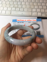 Load image into Gallery viewer, 58.5mm certified 100% natural Type A light green/purple white Snowy Pine Forest jadeite jade bangle PC199-3043