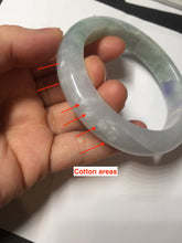 Load image into Gallery viewer, 57.5mm certified type A 100% Natural icy watery light green/purple/white Jadeite jade bangle BH138-1314