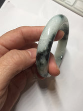 Load image into Gallery viewer, 53mm certified 100% natural Type A green white with green floating flowers jadeite bangle PD157-6246