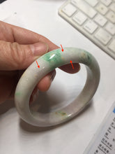 Load image into Gallery viewer, 59.5mm 100% Natural type A sunny green purple white Jadeite Jade bangle PE46-5504