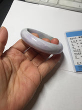 Load image into Gallery viewer, 54.5mm certified 100% natural Type A green light purple Distant Hills in Mist jadeite bangle PA185-4757
