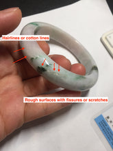 Load image into Gallery viewer, 60.5mm certified type A 100% Natural sunny green/purple chubby Jadeite jade bangle PH188-1255