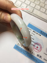 Load image into Gallery viewer, 54.8mm certified 100% natural Type A sunny green/purple/white jadeite jade bangle AA114-1051