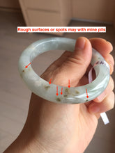Load image into Gallery viewer, 54.5mm 100% natural type A icy watery light green/brown/black ice river with seaweed jadeite jade bangle Y154-5248