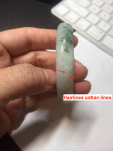 Load image into Gallery viewer, 55.5mm Certified type A 100% Natural light green with green flying flowers Jadeite bangle D131-4024