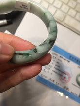 Load image into Gallery viewer, 57.8mm Certified Type A 100% Natural sunny green dark green white Jadeite bangle AZ164-6583