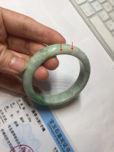 Load image into Gallery viewer, 51.5mm certified Type A 100% Natural sunny green purple oval Jadeite Jade bangle BS29-4436