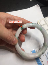 Load image into Gallery viewer, 60.5mm certified type A 100% Natural sunny green/purple chubby Jadeite jade bangle PH188-1255