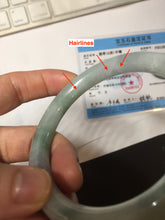 Load image into Gallery viewer, 卖了 59.8mm Certified Type A 100% Natural white/purple/green round cut jadeite Jade bangle PE124-0289