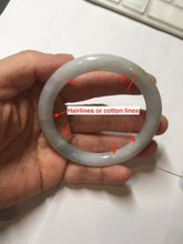 Load image into Gallery viewer, 54mm Certified Type A 100% Natural light green/white round cut Jadeite bangle PA233-9880