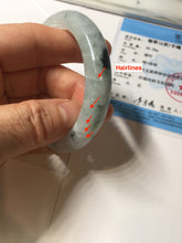 Load image into Gallery viewer, 52.5 mm Certified Type A 100% Natural green white Jadeite Jade bangle PA216-3889