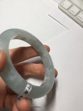 Load image into Gallery viewer, 54.5mm 100% natural type A icy watery light green/brown/black ice river with seaweed jadeite jade bangle Y154-5248