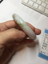 Load image into Gallery viewer, 54.8mm certified 100% natural Type A sunny green/purple/white jadeite jade bangle AA114-1051