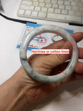 Load image into Gallery viewer, 61.2mm Certified Type A 100% Natural light green/white/purple Jadeite Jade bangle PJ68-3844