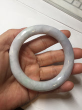 Load image into Gallery viewer, 56.2mm certified 100% natural light green/white/purple chubby round cut jadeite jade bangle BS37-(5563)