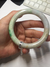 Load image into Gallery viewer, AllaboutjadeCanada.com only 56mm certified Type A 100% Natural sunny green/white/purple/brown(FU LU Shou) round cut Jadeite Jade bangle AF78-8925 Add on item