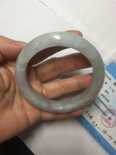 Load image into Gallery viewer, 60.5mm Certified Type A 100% Natural icy watery green/purple chubby Jadeite Jade bangle E146-9537